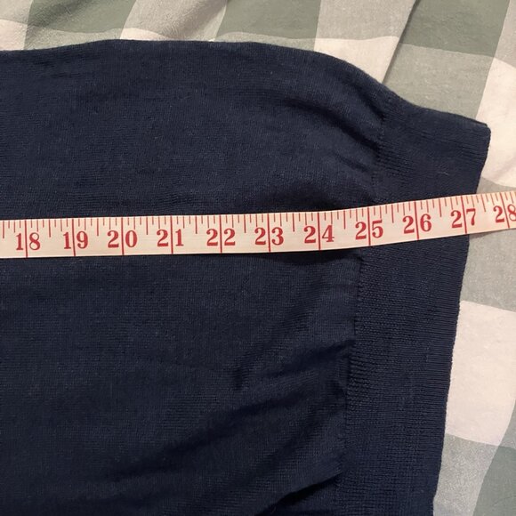 Mens Sweater Vest Navy Blue Extra Fine Merino Wool Knit V-neck Academia - Picture 4 of 6